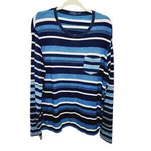 Polo Ralph Lauren Blue Striped Long Sleeve Men's Cotton Shirt Size XL